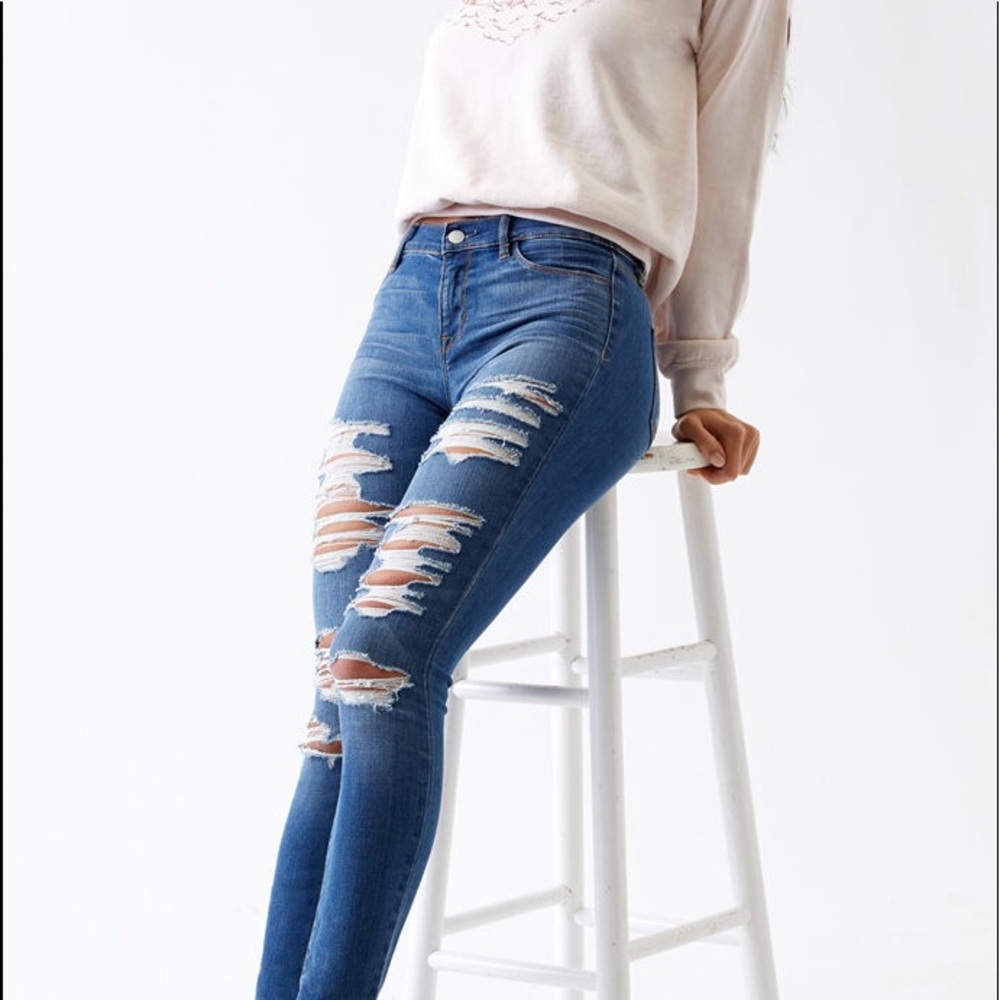 Pacsun distressed style ankle jeggings sz 25